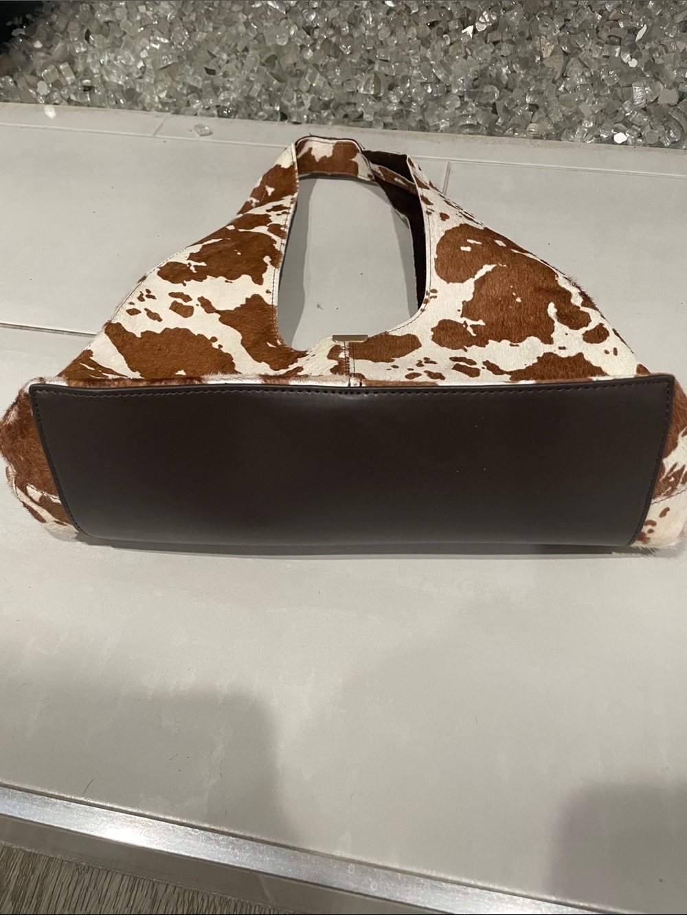 House of Harlow 1960 Brown and White Genuine Cowhide-Hobo Shoulder Bag - Picture 2 of 10
